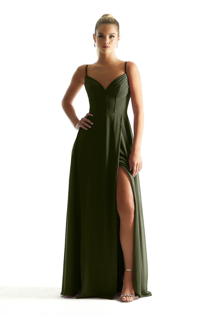 Corset Boned Chiffon Bridesmaid Dress – Posh Brides
