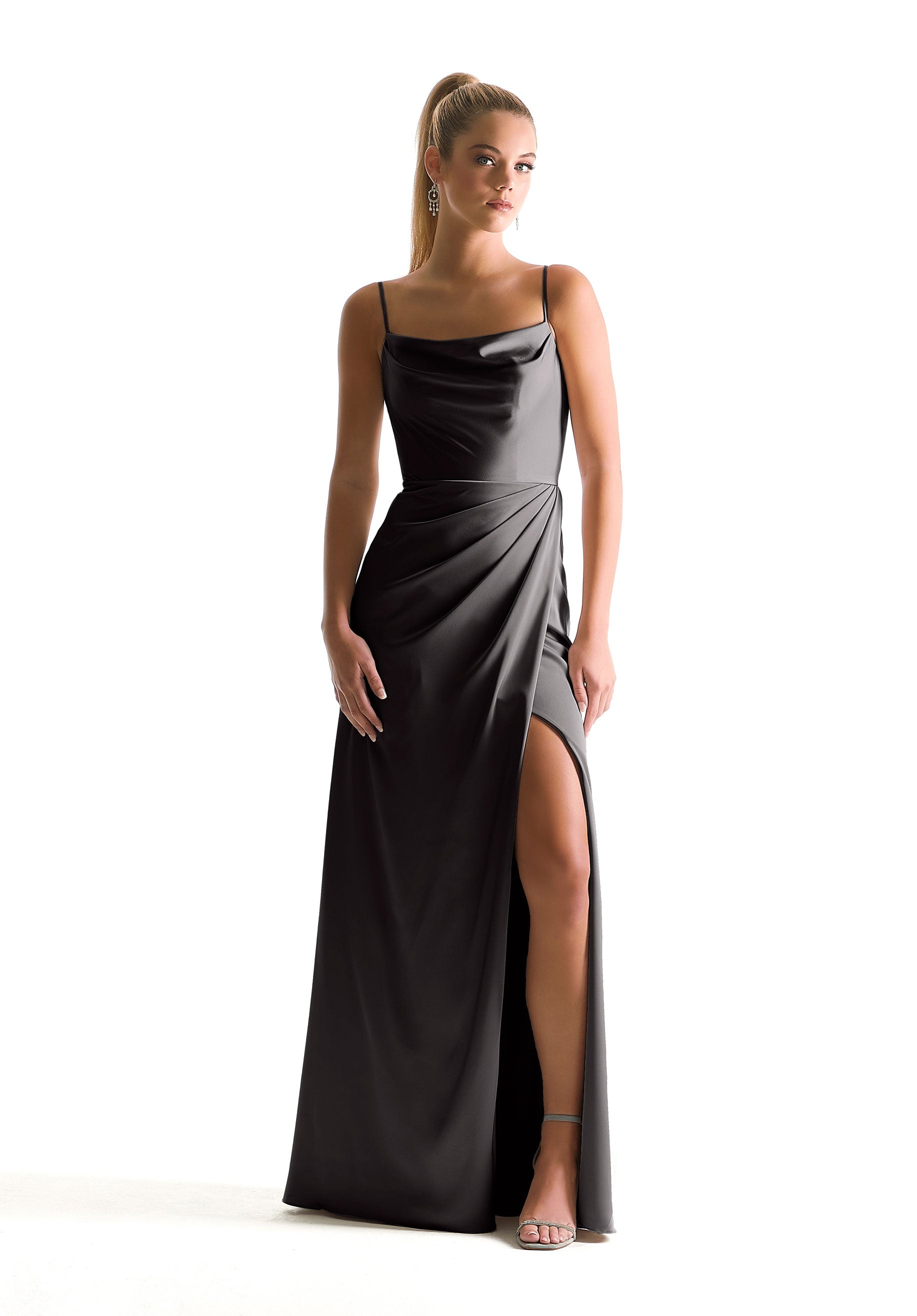 Cowl Neck Luxe Satin Bridesmaid Dress Posh Brides Cowl Neck Luxe Satin Bridesmaid Dress Posh Brides